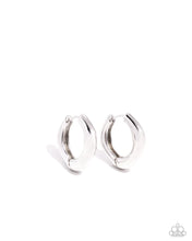 Load image into Gallery viewer, Monochromatic Makeover - Silver hinge hoop earring E017

