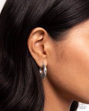 Load image into Gallery viewer, Monochromatic Makeover - Silver hinge hoop earring E017

