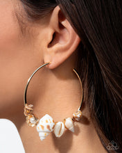 Load image into Gallery viewer, Seashell Sonnet - Gold hoop earring June 2025 LOP E095
