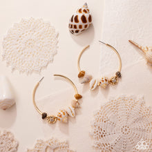 Load image into Gallery viewer, Seashell Sonnet - Gold hoop earring June 2025 LOP E095
