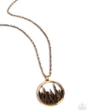 Load image into Gallery viewer, Sharp Skyscrapers - Gold necklace F060
