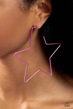 Load image into Gallery viewer, Starstruck Secret - pink hoop earring A034
