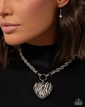 Load image into Gallery viewer, 2 pc SET: Striped Selfie - Black - necklace + Bracelet APRIL 2026 LOP G053
