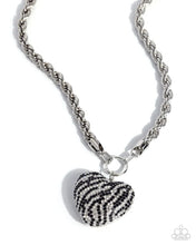 Load image into Gallery viewer, 2 pc SET: Striped Selfie - Black - necklace + Bracelet APRIL 2026 LOP G053
