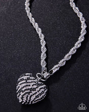 Load image into Gallery viewer, 2 pc SET: Striped Selfie - Black - necklace + Bracelet APRIL 2026 LOP G053
