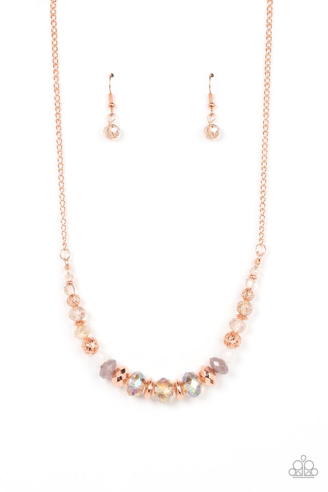 Turn Up The Tea Lights - copper  necklace 2231