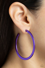 Load image into Gallery viewer, Pop HOOP - Purple hoop earring D062
