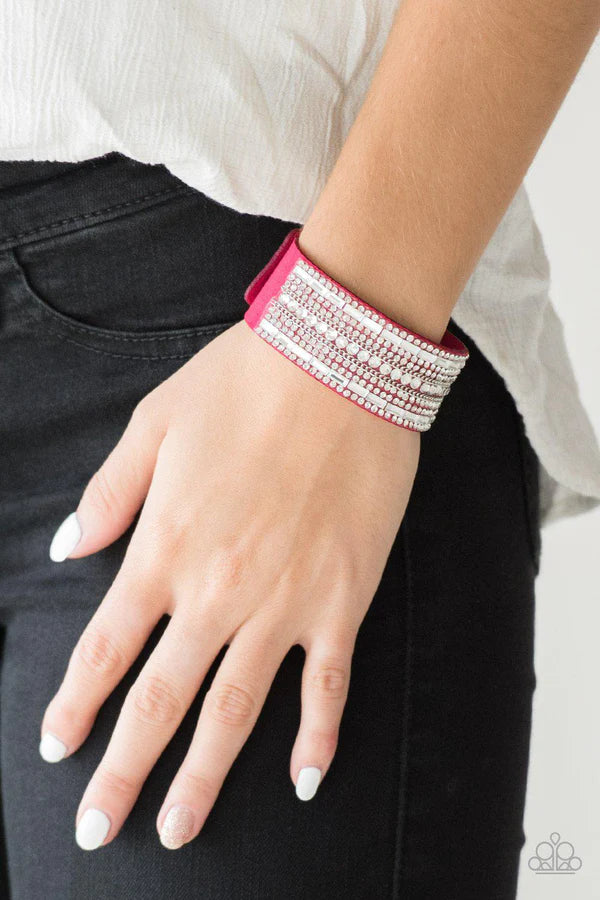 Rebel Radiance - pink snap urban bracelet A008