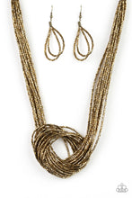 Load image into Gallery viewer, Knotted Knockout - brass necklace B093
