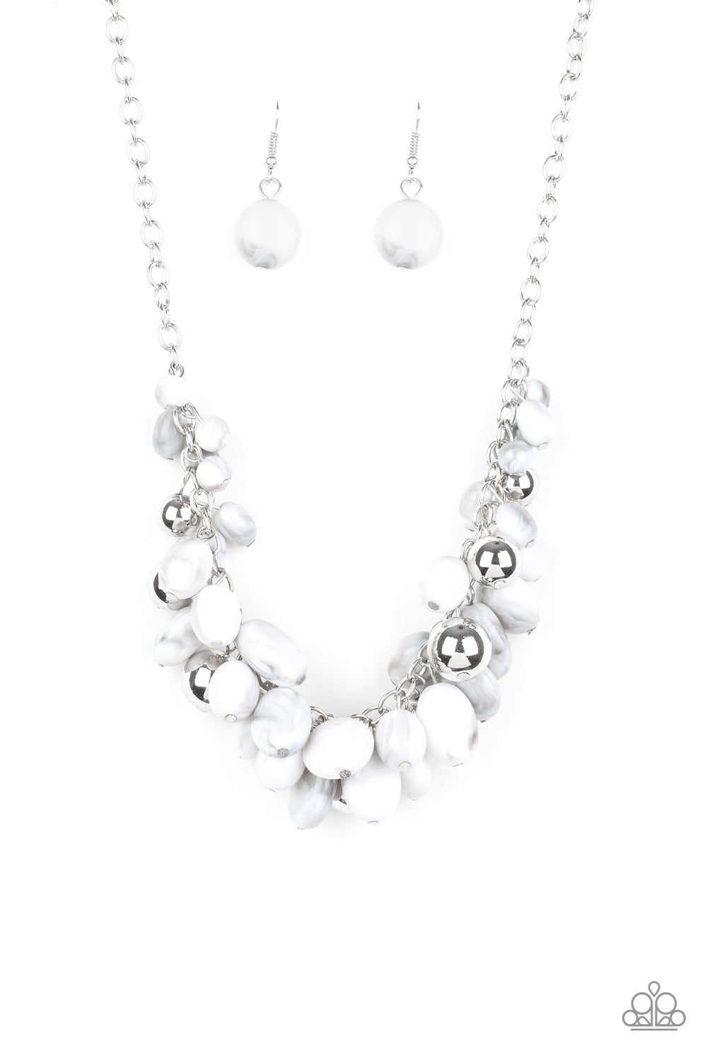 Full Out Fringe - White necklace 807