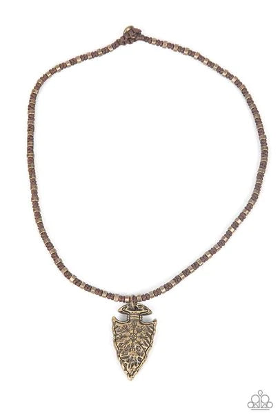 Get Your ARROWHEAD in the Game - Brown Urban necklace C001