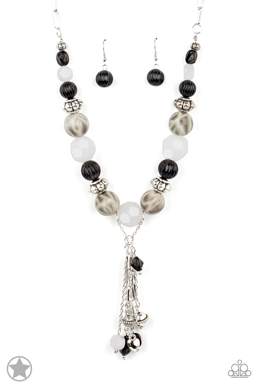 Break A Leg! - black necklace B039