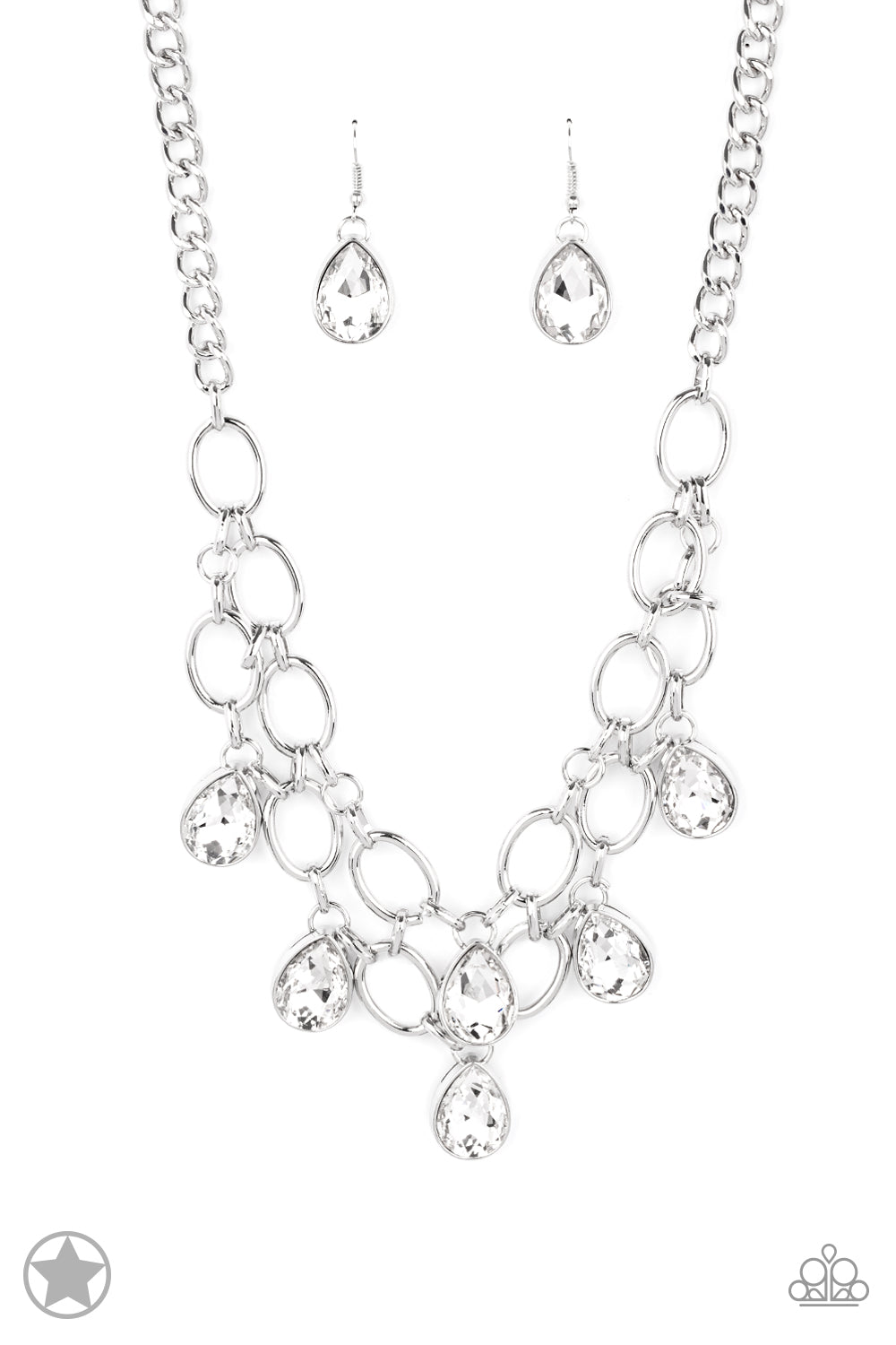 Show-Stopping Shimmer - white blockbuster necklace 503
