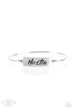 Load image into Gallery viewer, Hustle Hard - Silver cuff bracelet C001
