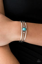 Load image into Gallery viewer, Borderline Borderland - blue cuff bracelet 514
