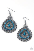 Load image into Gallery viewer, Carnival Courtesan - blue earring F060
