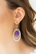 Load image into Gallery viewer, Seaside Spinster - Purple earring F111
