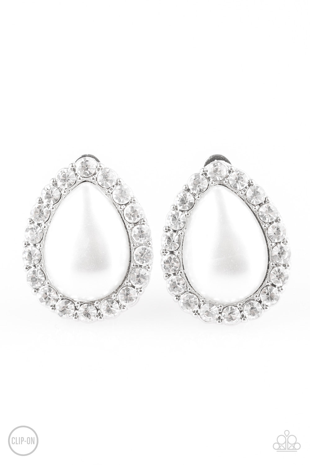 Dapper Dazzle - White Clip-On earring 1777