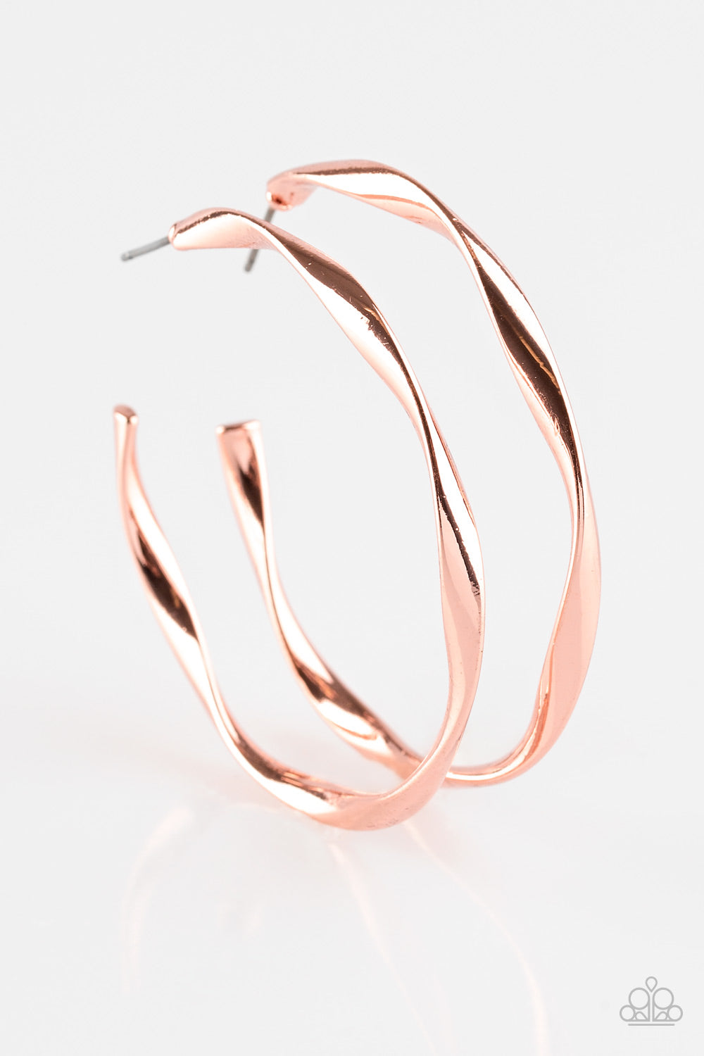 Plot Twist - copper hoop earring 1969