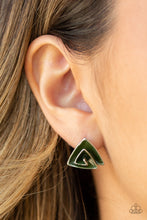 Load image into Gallery viewer, On Blast - Green post earring 1689
