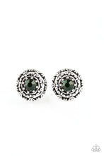 Load image into Gallery viewer, Courtly Courtliness - Green post earring 952
