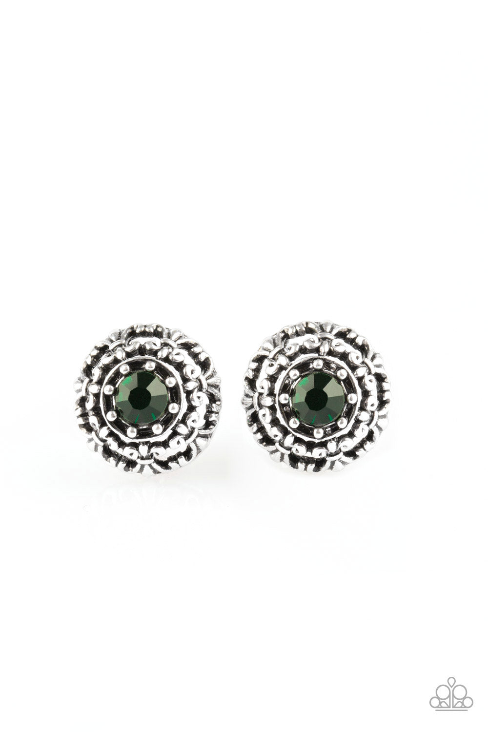 Courtly Courtliness - Green post earring 952