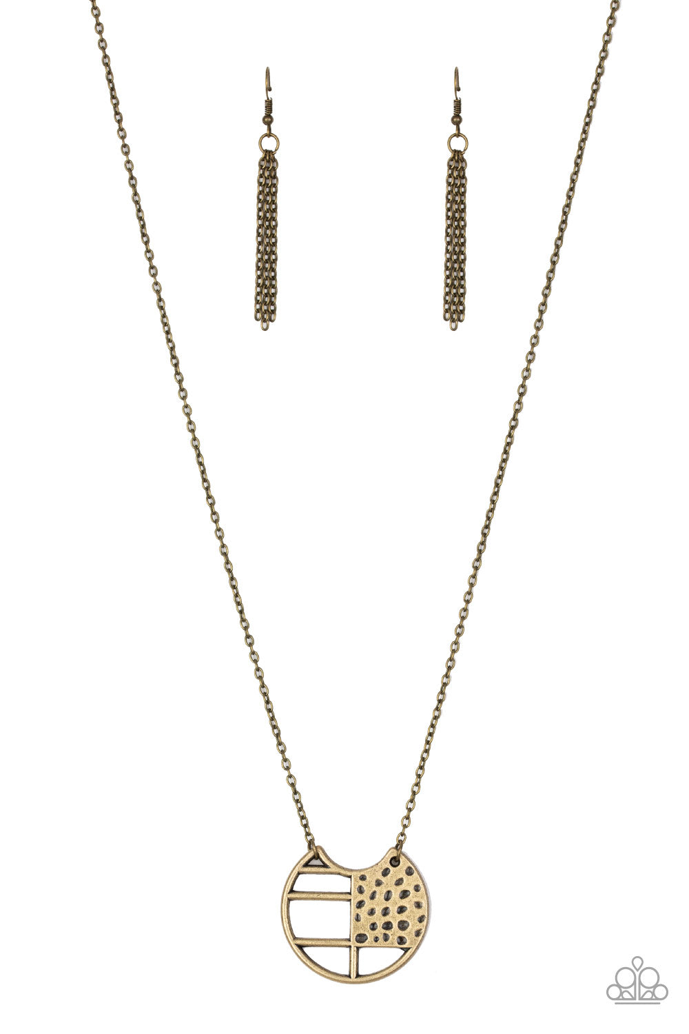 Abstract Aztec - Brass necklace 1661