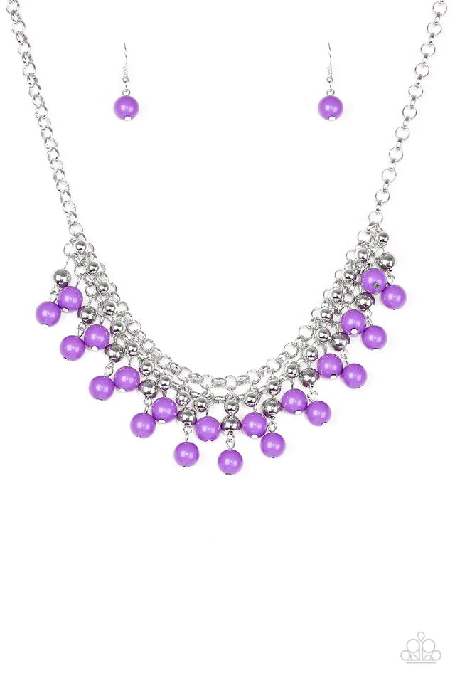 Friday Night Fringe - Purple necklace 586