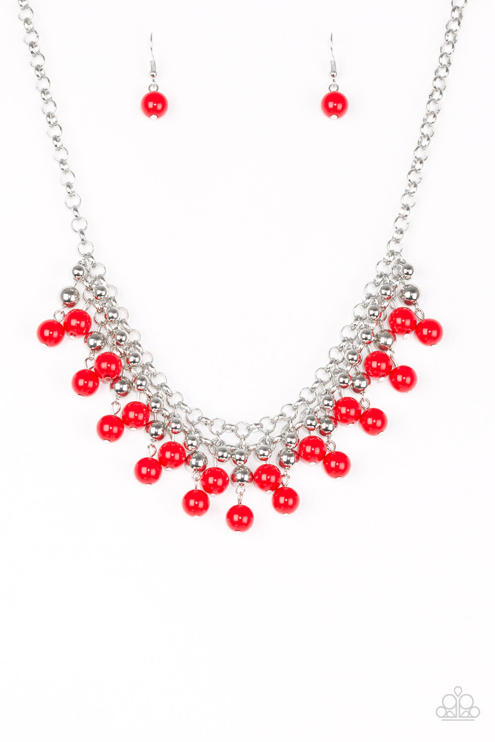 Friday Night Fringe - red necklace 586