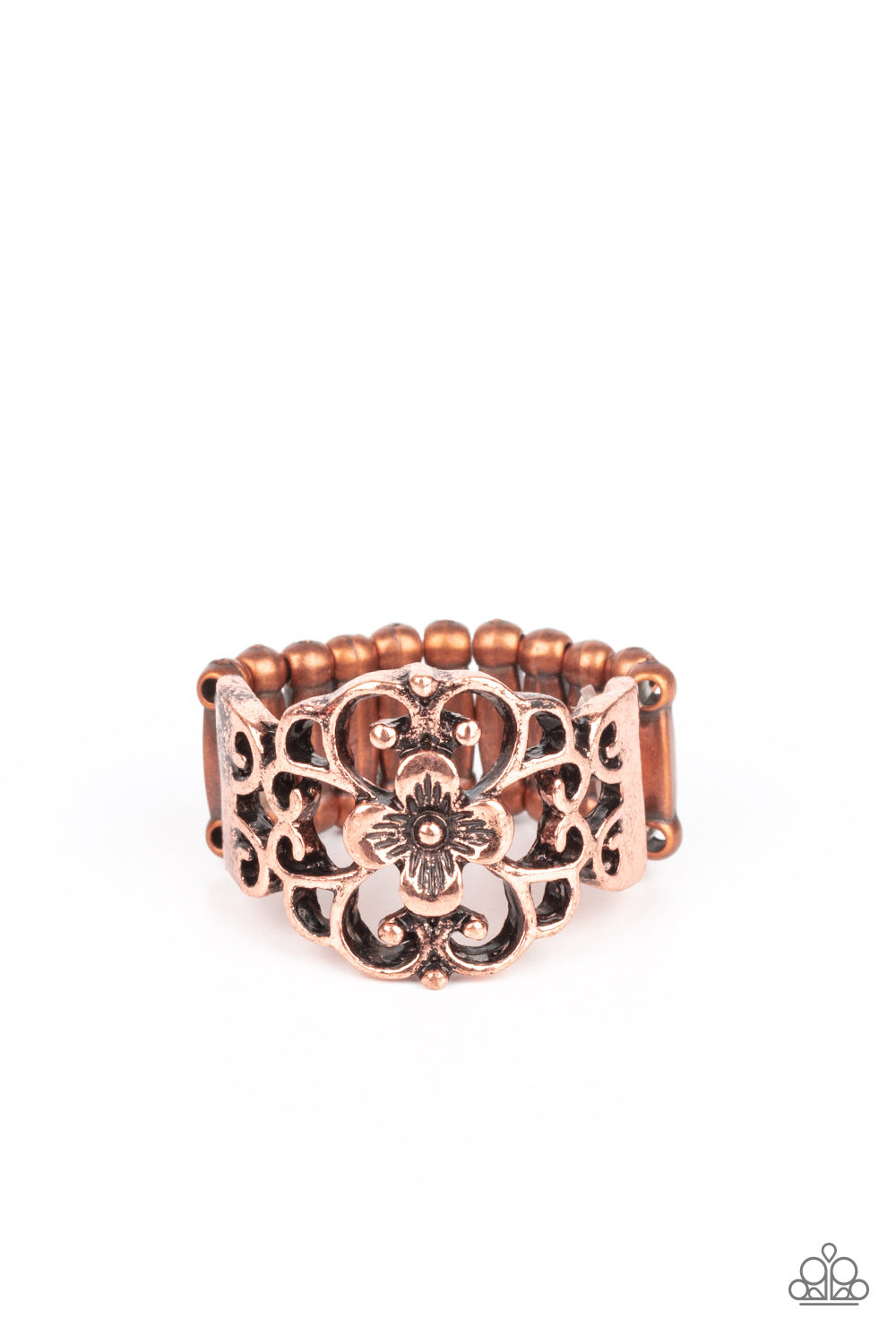 Fanciful Flower Gardens - Copper ring 2177