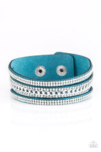 Load image into Gallery viewer, Rollin In Rhinestones - Blue snap bracelet A020
