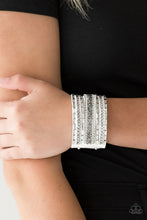 Load image into Gallery viewer, Rhinestone Rumble - White urban bracelet C028
