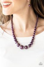 Load image into Gallery viewer, Party Pearls - Purple necklace B094
