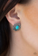 Load image into Gallery viewer, Springtime Deserts - Blue post earring F056
