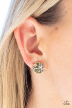 Load image into Gallery viewer, Bright As A Button - Brass post earring C017
