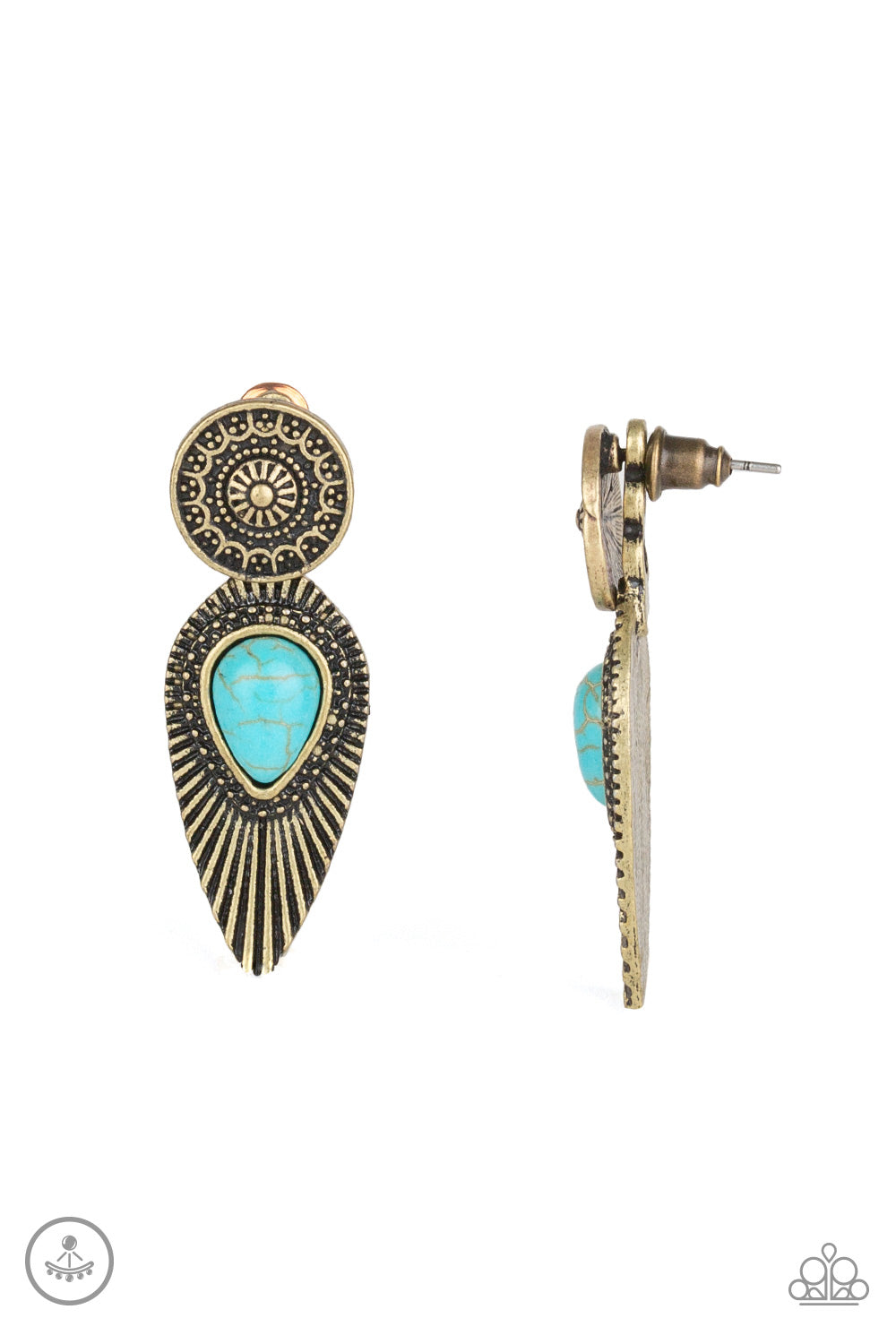 Fly Into the Sun - Brass post earring 1871