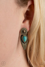 Load image into Gallery viewer, Fly Into the Sun - Brass post earring 1871
