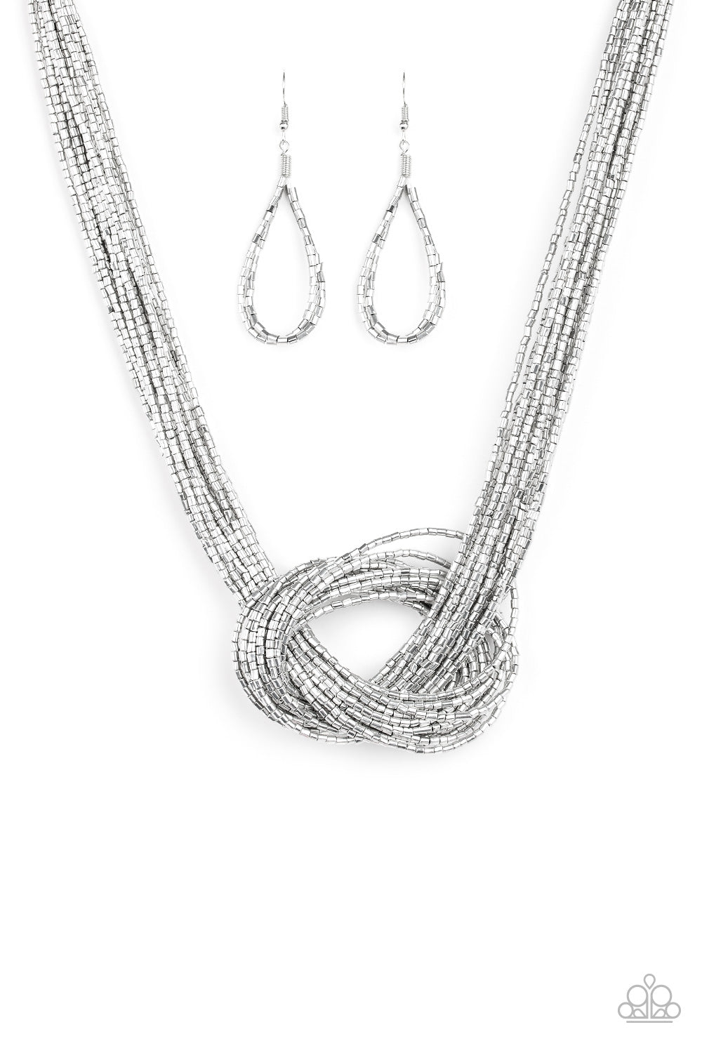 Knotted Knockout - silver necklace B089