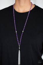 Load image into Gallery viewer, Tassel Takeover - Purple necklace 521
