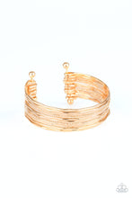 Load image into Gallery viewer, Sleek Shimmer - Gold cuff bracelet F055
