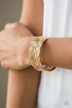 Load image into Gallery viewer, Sleek Shimmer - Gold cuff bracelet F055
