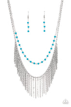 Load image into Gallery viewer, Fierce In Fringe - blue necklace 622
