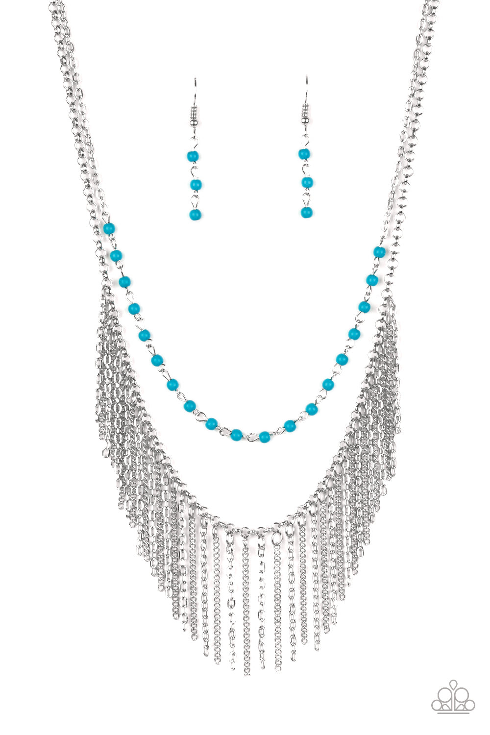 Fierce In Fringe - blue necklace 622