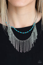 Load image into Gallery viewer, Fierce In Fringe - blue necklace 622
