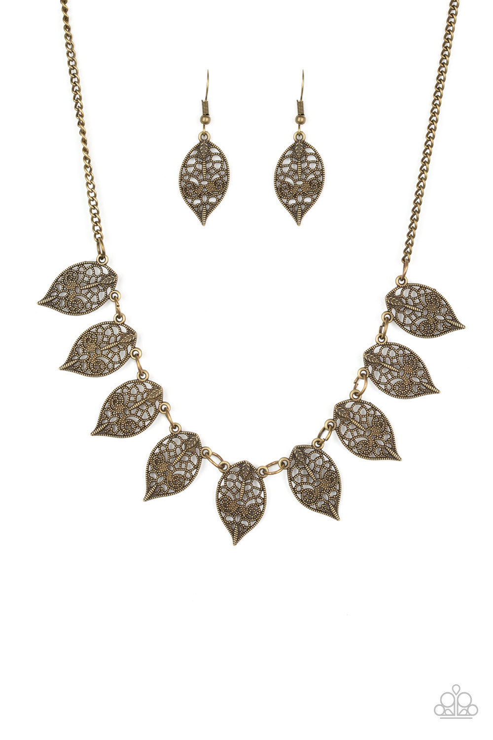 Leafy Lagoon - Brass necklace 949