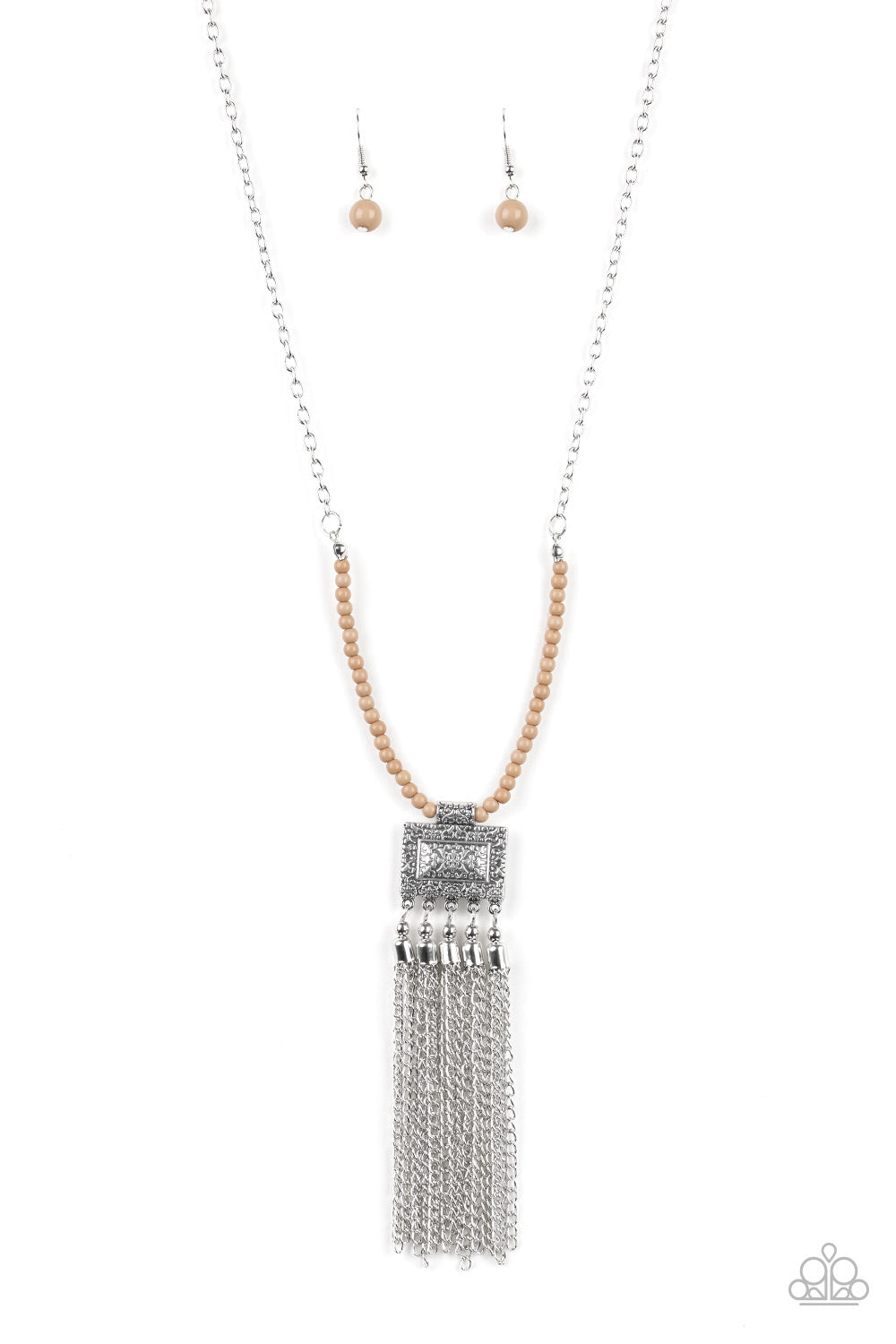 Mayan Masquerade - brown necklace 763