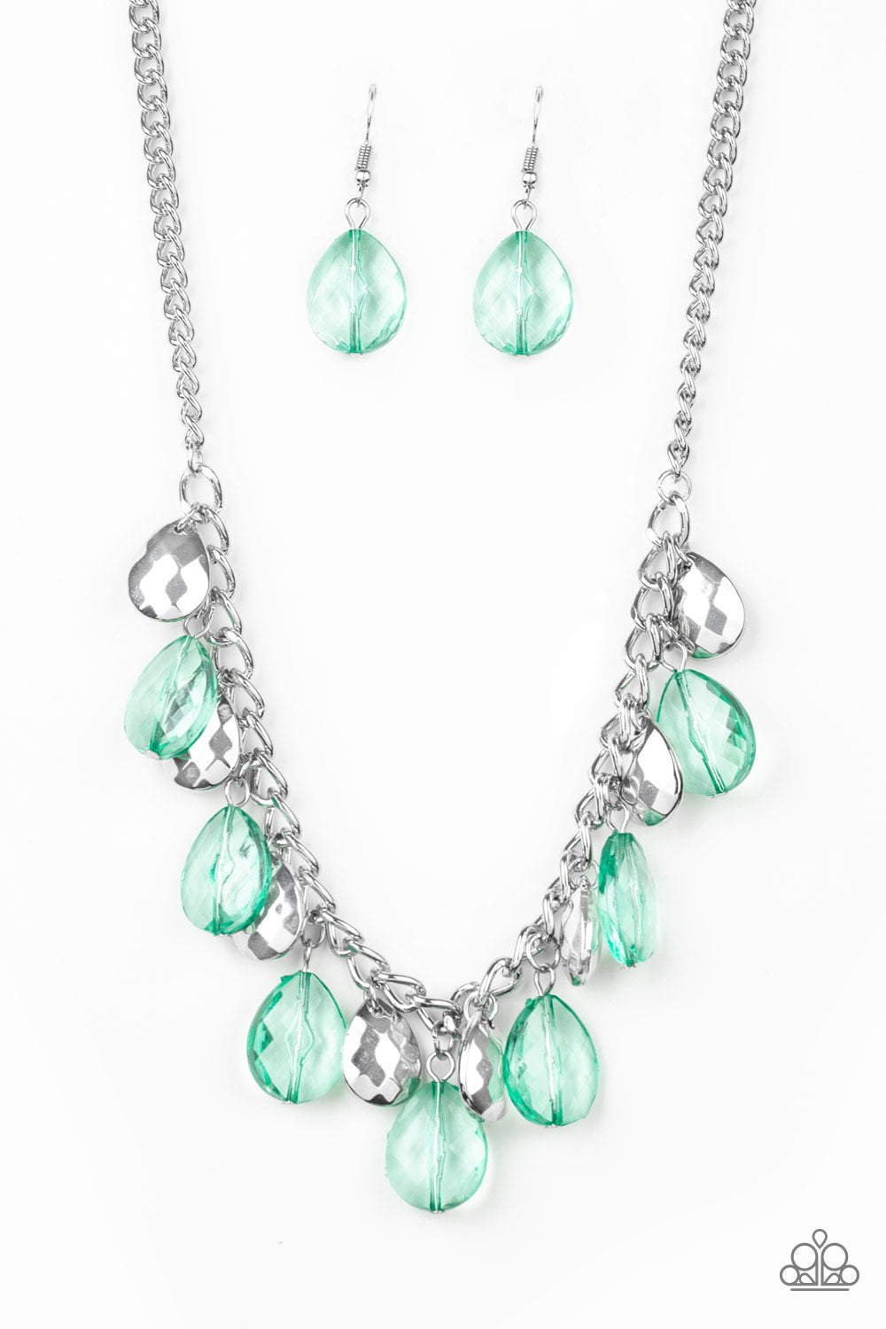 No Tears Left To Cry - green necklace 745