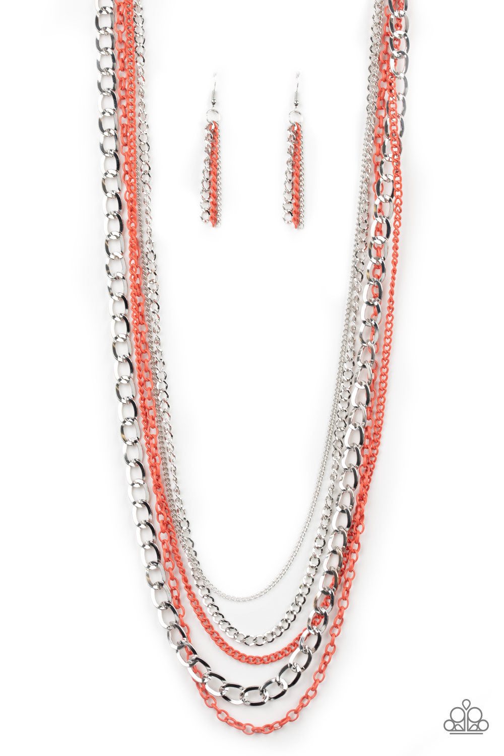 Industrial Vibrance - Orange necklace 529