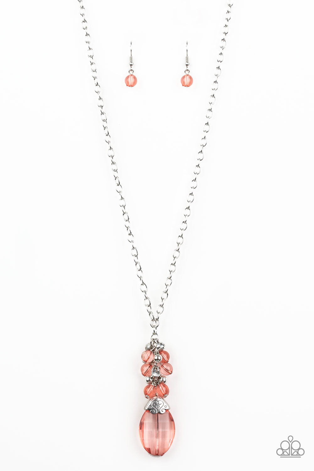 Crystal Cascade - Orange necklace 665