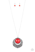 Load image into Gallery viewer, Medallion Meadow - red necklace 749

